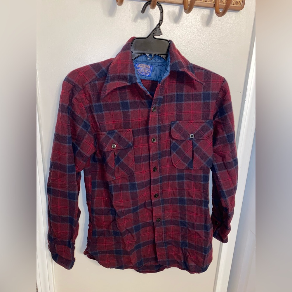 Pendleton red and blue Wool plaid shirt